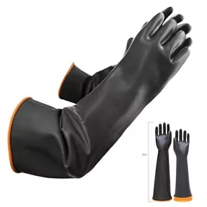 22" Latex Chemical Resistant Gloves Long Rubber Gloves for Dishwashing Cleaning - Picture 1 of 7