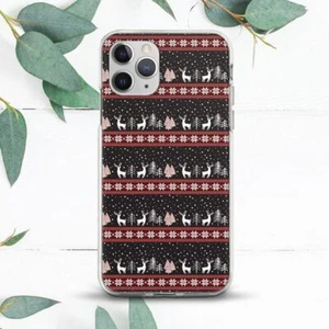 Christmas Sweater Deer Pine Case For iPhone 7 8 X SE 11 12 13 14 15 Pro Max XR - Picture 1 of 1