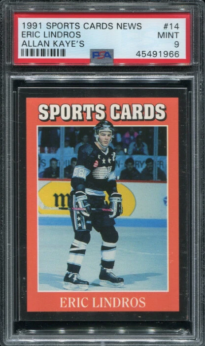 PSA 9 MINT 1991 SPORTS CARDS NEWS ERIC LINDROS #14 FLYERS 91966 B171 - Image 1 of 1