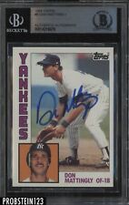 Don Mattingly Signed 1984 Topps #8 RC Rookie AUTO Autographed BGS BAS 