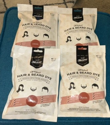 PACK DE 4 tintes para cabello y barba de henna castaño rojizo | 100 % natural | Laboratorio de color de henna Foto 1 de 3