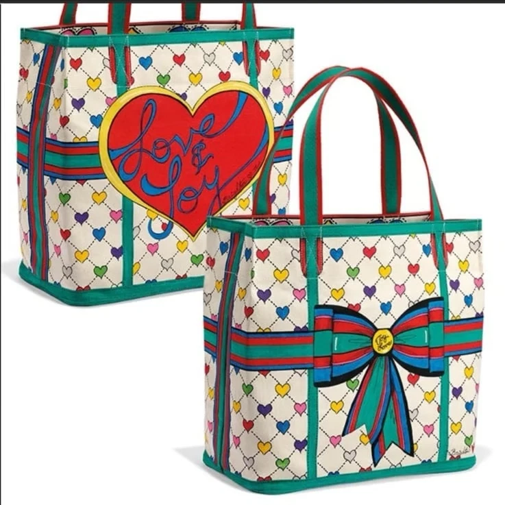 Brighton Tom Clancy Holiday Christmas Love & Joy Canvas Tote SHOPPER 2019