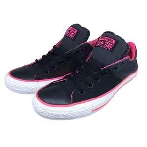 Scarpe Converse donna 8 nero grigio rosa caldo neon basse senza lacci punk skater - Foto 1 di 15