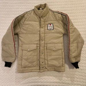 CHAQUETA ACOLCHADA VINTAGE MICHELOB LIGHT SWINGSTER CAQUI TALLA PEQUEÑA RARA - Imagen 1 de 15