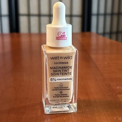 Wet n Wild Bare Focus Skin Tint 5% Niacinamide Hyaluronic Acid - FAIR BEIGE WARM - Image 1 of 2