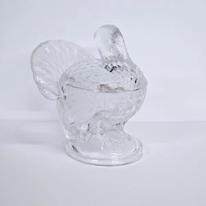 Vintage Clear Glass L.E. Smith Glass Turkey Footed Candy Dish - Picture 1 of 24