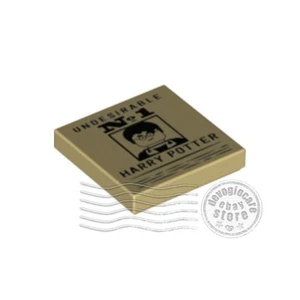 1x LEGO 3068pb2006 Tile Decorated 'UNDESIRABLE No.1' (HARRY POTTER) 2x2 Tan - Picture 1 of 1