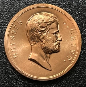 President Ulysses S. Grant 1869 Inaugurated President USA Medaille Medaille - Bild 1 von 10