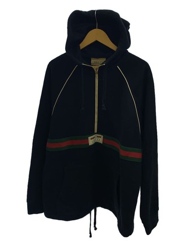 Felpa con cappuccio Gucci Web Stripe cotone jersey nero taglia M 645320 #EG AGA