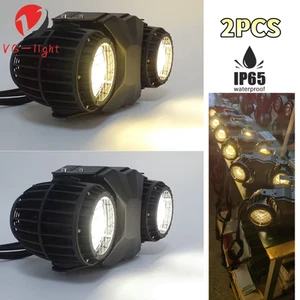 2PC Waterproof 2 Eyes IP65 Outdoor DMX Spotlight LED Audience Cob Blinder Light - Picture 1 of 9