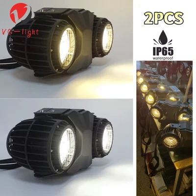 2PC Waterproof 2 Eyes IP65 Outdoor DMX Spotlight LED Audience Cob Blinder Light - Image 1 of 4