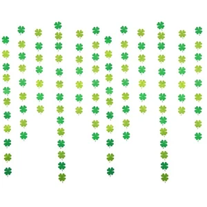 2 Count Four-Leaf Clover Latte Art St. Patrick 's Day Banner Decor Garland - Picture 1 of 12