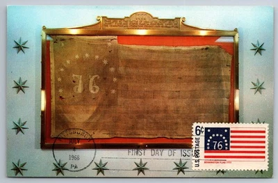 #1348 Historic American Flags Bennington FDC Maxi Card - Image 1 of 2