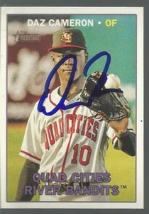 Tarjeta O's Quad City Riverbandits Daz Cameron firmada 2016 Topps Heritage Menors - Imagen 1 de 1
