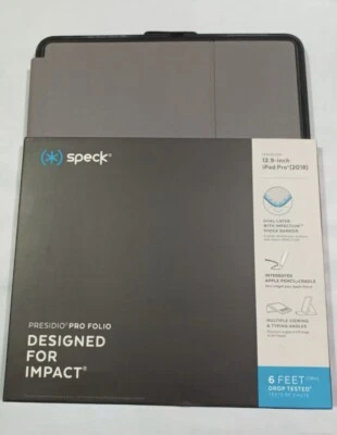 Speck - Presidio Pro Folio Case for 2018 Apple iPad Pro 12.9" - Gray/Slate Gray - Image 1 of 4