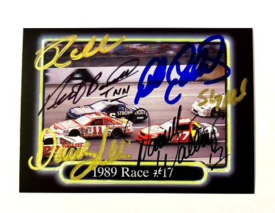 Dale Earnhardt, Davey Allison, Waltrip, Wallace NASCAR Maxx Autographed Signed - Image 1 of 4
