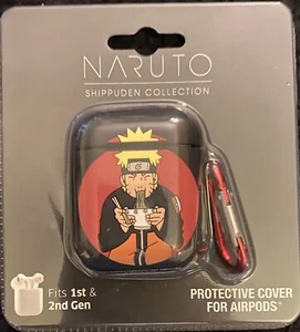 NARUTO AirPods Gen. 1 & 2 CASE - With Carabiner Black Impact Protection New - Picture 1 of 4