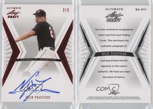 2012 Leaf Ultimate Draft Red /5 Nick Travieso #BA-NT1 Auto