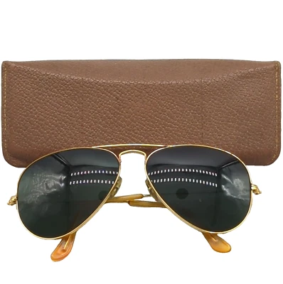 Gafas de sol Ray-Ban Bausch and Lomb de aviador de colección EDICIONES LEER B&L 58-16 EE. UU. con estuche Foto 1 de 4