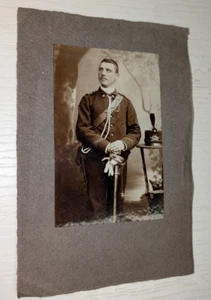 Fotografia Antica Militare in Uniforme 38° reggimento Fanteria Fine XIX - Foto 1 di 2
