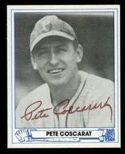 Pete Coscarart #33 signed autograph 1945 Play Ball TCMA 1983 Reprint Card ~