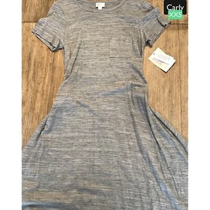 Nuevo con etiquetas Vestido LuLaRoe Carly Manga Corta Dobladillo Alto Bajo XXS Gris - Imagen 1 de 1