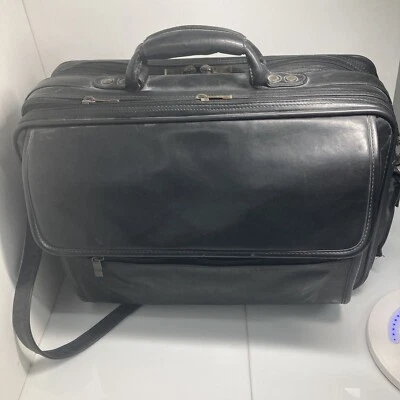 Bolso de viaje vintage de cuero para computadora portátil USL, tiradores de cremallera USL Foto 1 de 4