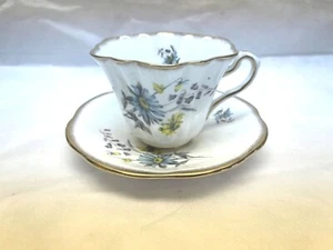 Stratford - blue floral - Teacup and Saucer Set Bone China England - Picture 1 of 4