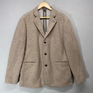 Express Sport Coat Blazer Mens Large Slim Fit Tan Wool Blend 3 Button Modern - Picture 1 of 16