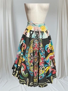 1940 1950 Vintage with Sequins Mexican Design Circle Skirt - Picture 1 of 5