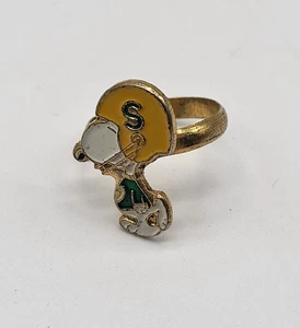 Vintage Peanuts Snoopy verstellbarer Ring State Football Aviva United Funktionen WINZIG! - Bild 1 von 10