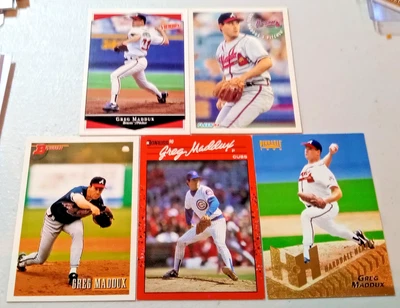 Бонусные карты Greg Maddux 1996 Pinnacle Hardball Heroes HOF и 1993 Bowman Centered - Изображение 1 из 4
