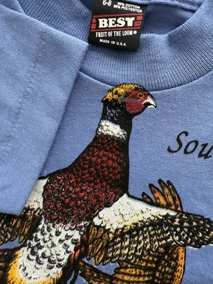 Camiseta De Colección Años 90 Dakota del Sur Juvenil 6-8 Faisán Exterior Naturaleza EE. UU. Foto 1 de 4