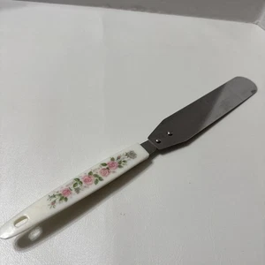 stainless steel Japan vintage spreader roses floral motif handle 12” - Picture 1 of 10