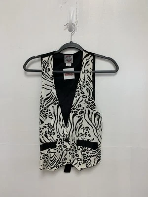 Chaleco Vintage Años 80 Dazzle Dazzle Estampado Cebra Mediano Foto 1 de 3