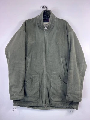 Chaqueta polar Barbour Sporting cremallera completa verde oliva con forro de tartán talla XL Foto 1 de 4