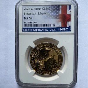 Britannia and Liberty 2025 NGC MS68 gold coin - Picture 1 of 3