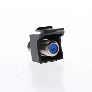 STYLE Leviton Black Quickport F-Type Coax Cable Jack 75-Ohm w/ Blue Center - Picture 1 of 5