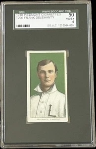 1910 T206 Frank Delehanty, SGC 50 VG/EX, Piedmont 350 Bac,k Vintage Baseball. - Picture 1 of 2
