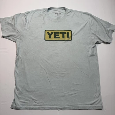 Camisa YETI Para Hombres 2XL Gris Claro Logotipo de Caja Manga Corta Gráfico Camiseta Mezcla de Algodón Foto 1 de 4