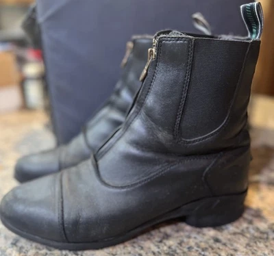 Bota Paddock Ariat Heritage Cremallera Mujer Talla 6.5 Cuero Negro Engli Ecuestre Granero Foto 1 de 4