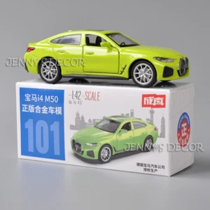 1:42 Maßstab Druckguss Auto Modellspielzeug BMW I4 M50 zurückziehbar Miniatur Replik - Bild 1 von 11
