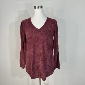 Spense Knits Sweater Womans Size S V-neck Soft Chenille Knit  Red /Purple NWT - Picture 1 of 15
