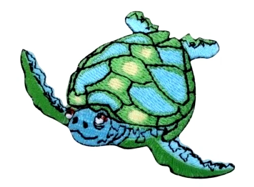 Iron on patch applique Sea Turtle Measures 2-5/8" W x 2" H - Image 1 of 1