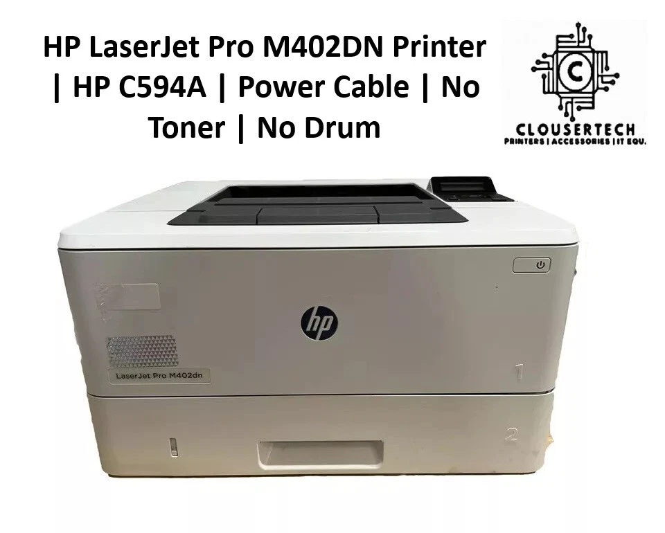 HP LaserJet Pro M402DN Printer | HP C594A | Power Cable | No Toner | No Drum - Image 1 of 1