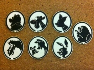 Disney Pin Set verstecktes Mikrofon Silhouette Winnie Puuh Tigger Eeyore Ferkel Eule Roo + - Bild 1 von 1