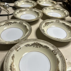 SET 7 Noritake China Goldana Dessert/Sauce Bowls Gold Encrusted Floral 5 5/8" - Picture 1 of 8