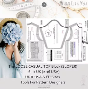 THE STRAIGHT LOOSE BODICE BLOCK SIZES 6 TO 20 - Design Your own Patterns! SLOPER - Picture 1 of 12