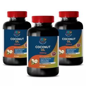 Pure Virgin - Coconut Oil 3000 - Organic - Unrefined - Body Detox - 3B 180Ct - Picture 1 of 2