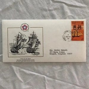 1st Day of Issue Comm Stamp 1976 Bicentennial Turks & Caicos Isle Cover - Bild 1 von 2
